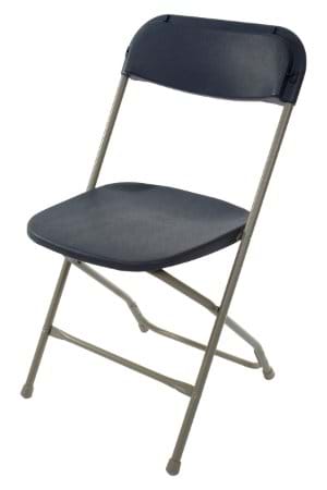 Slate Blue On Grey Plastic Folding Chair