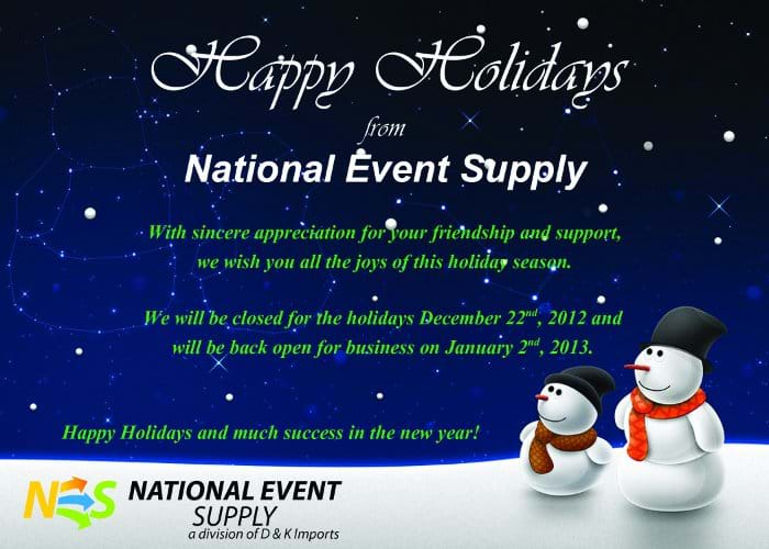 National Event Supply Holiday Card