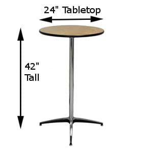 24-Inch Top with Tall Pole Measurements