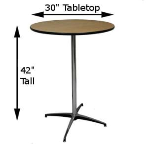 30-Inch Top with Tall Pole Measurements