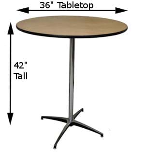 36-inch Top with Tall Pole Measurements