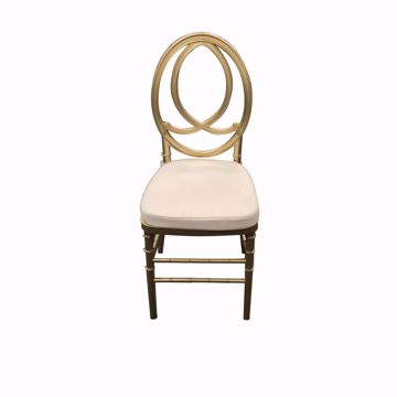 NES Reliable Gold Resin Phoenix Chair-with Ivory Fabric Cushion