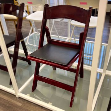 NES Reliable Red Mahogany Resin Folding Chairs