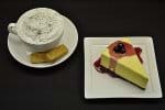 Fake Cappuchino and Cheescake provide sense of scale to dishes. Fake Cappuchino and Cheescake provide sense of scale to dishes.
